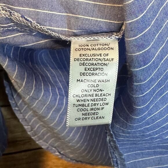 Ann Taylor LOFT Striped Embroidered Floral Top - Picture 9 of 11